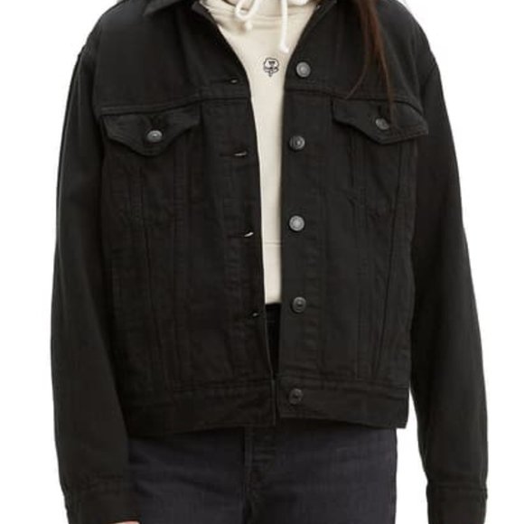 Levi's Black  Wellthread Lightweight Trucker Jacket Womens Small - Picture 4 of 6